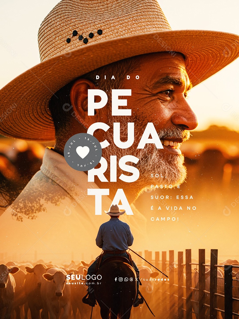 Dia do Pecuarista 15 de Julho Social Media PSD Editável