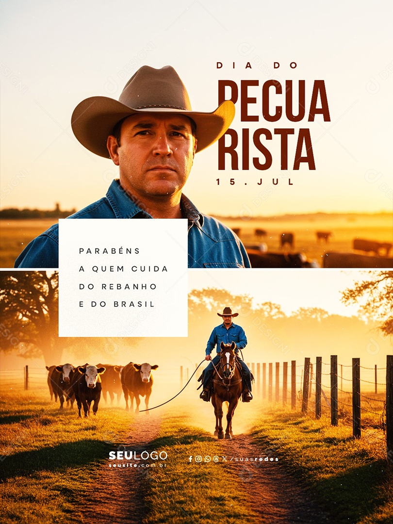 Dia do Pecuarista 15 de Julho Social Media PSD Editável