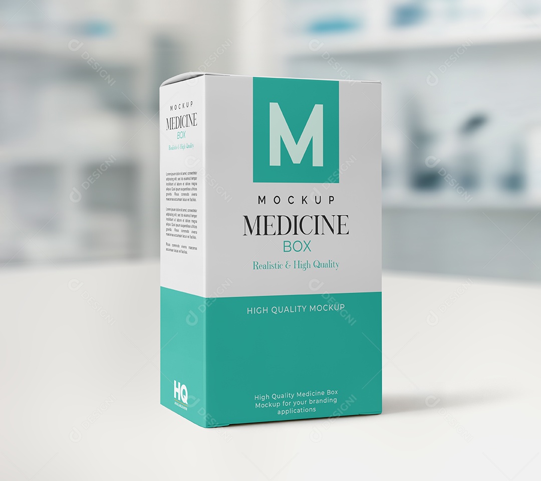 Remédio Embalagem Mockup PSD Editável