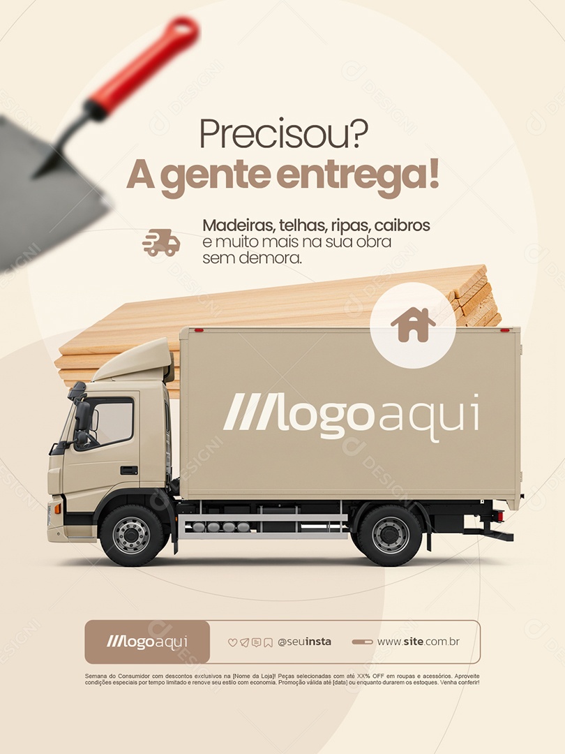 Madeireira Precisou A Gente Entrega Social Media PSD Editável