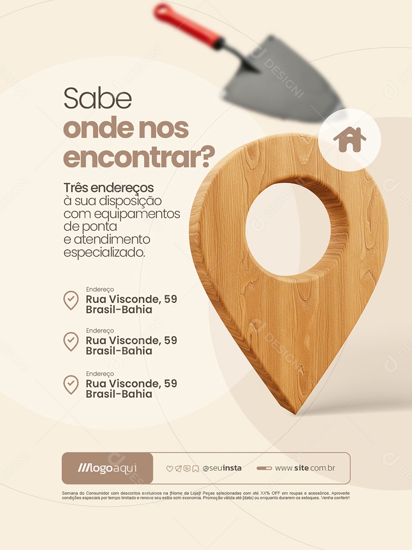 Madeireira Sabe Onde nos Encontrar Social Media PSD Editável