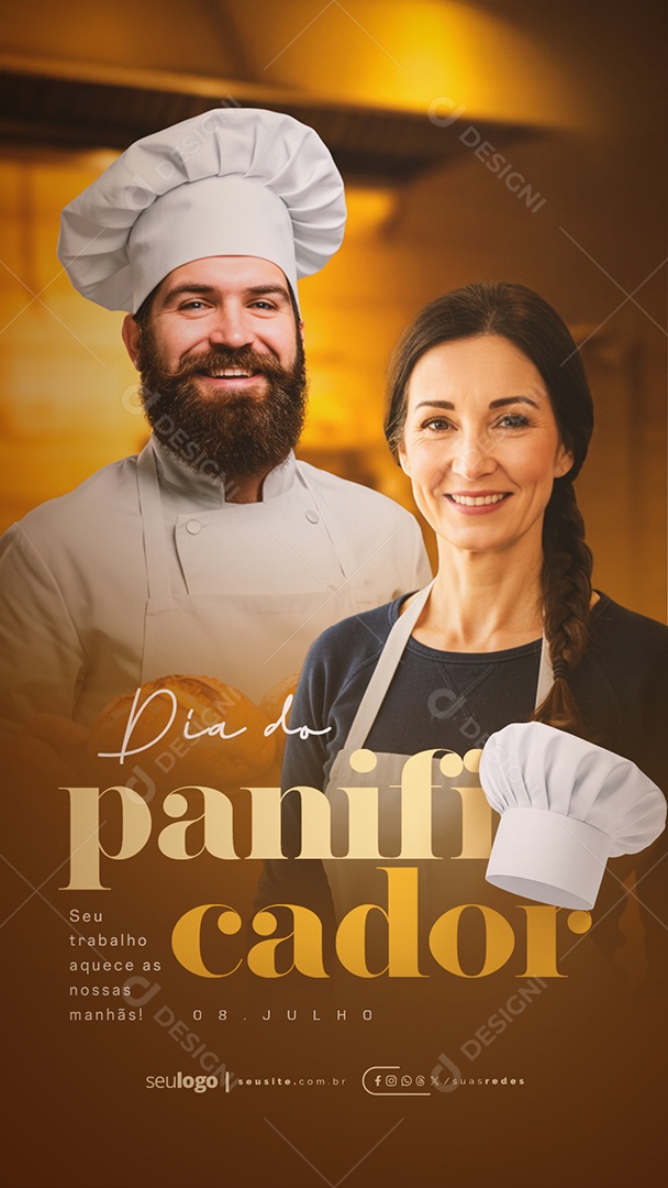 Story Dia do Panificador 08 de Julho Social Media PSD Editável