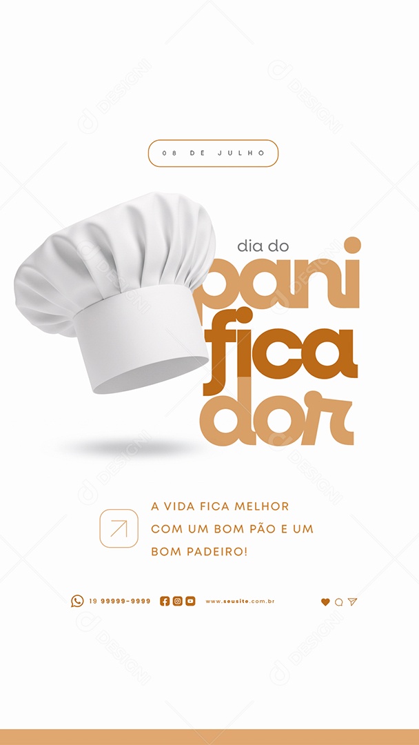 Story Dia do Panificador 08 de Julho Social Media PSD Editável