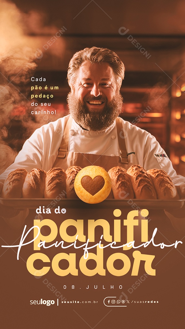 Story Dia do Panificador 08 de Julho Social Media PSD Editável