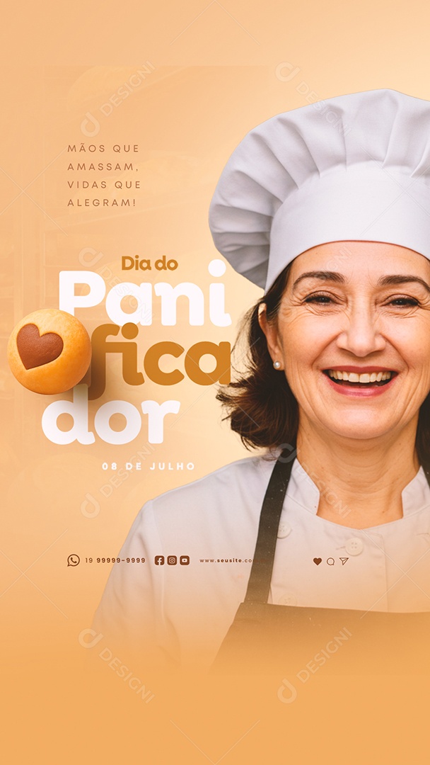 Story Dia do Panificador 08 de Julho Social Media PSD Editável