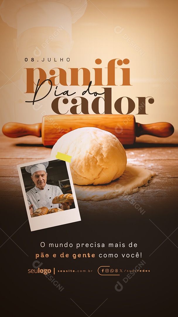 Story Dia do Panificador 08 de Julho Social Media PSD Editável