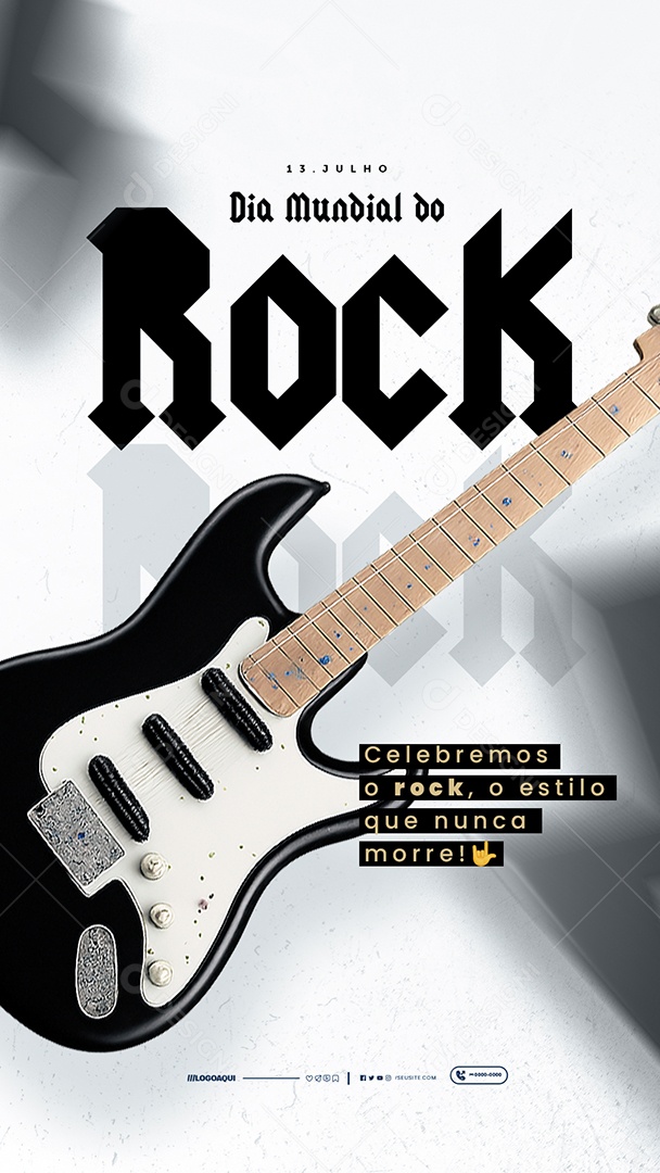 Story Dia Mundial do Rock 13 de Julho Social Media PSD Editável