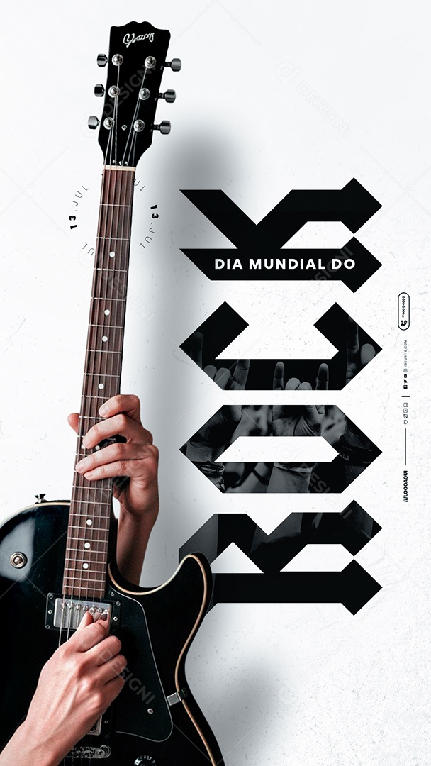 Story Dia Mundial do Rock 13 de Julho Social Media PSD Editável