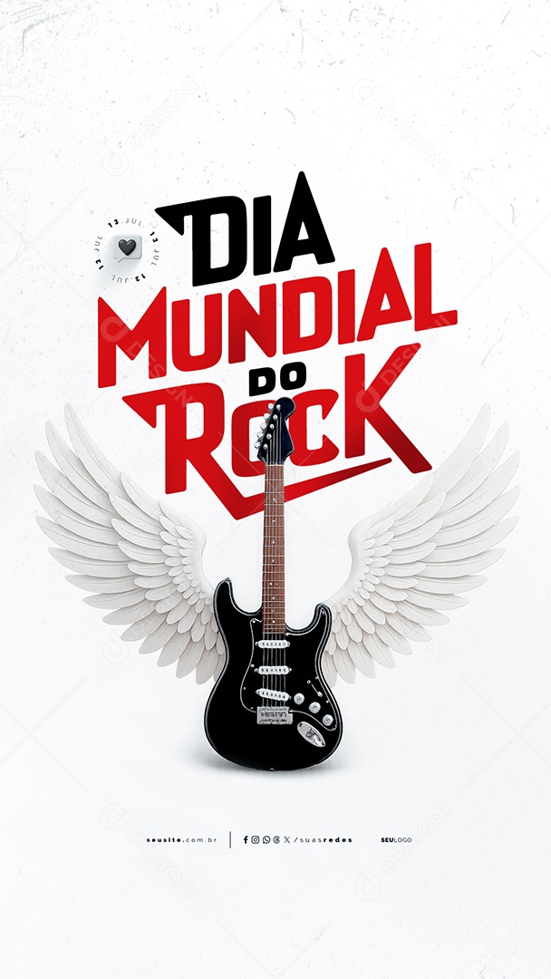 Story Dia Mundial do Rock 13 de Julho Social Media PSD Editável
