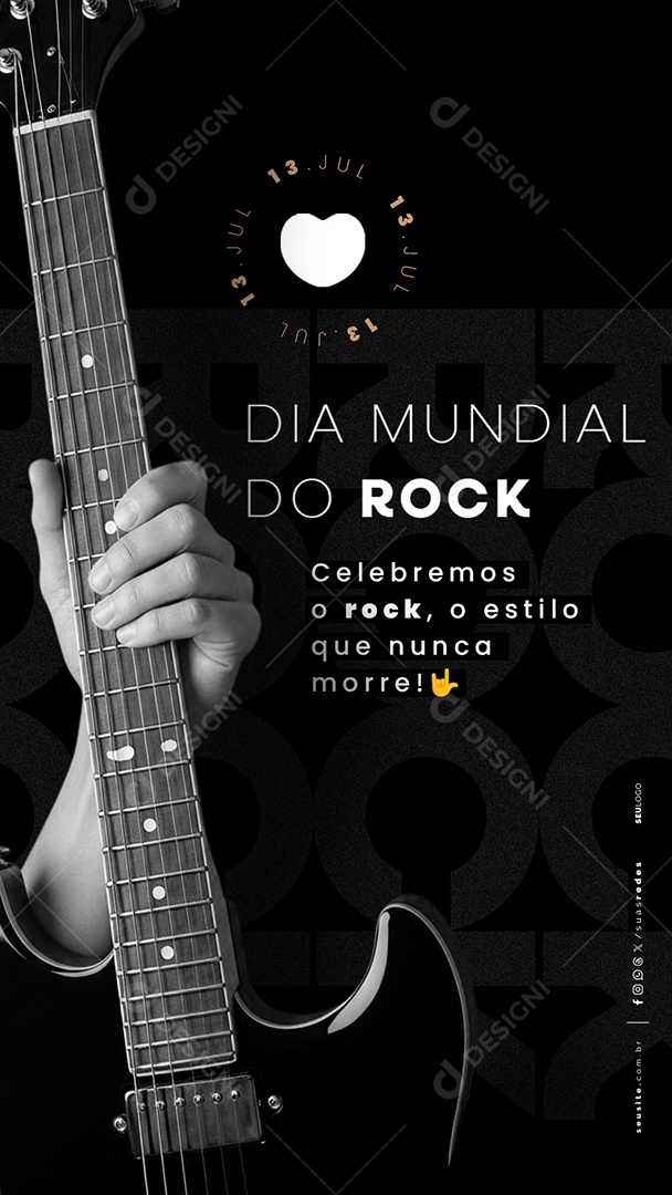 Story Dia Mundial do Rock 13 de Julho Social Media PSD Editável