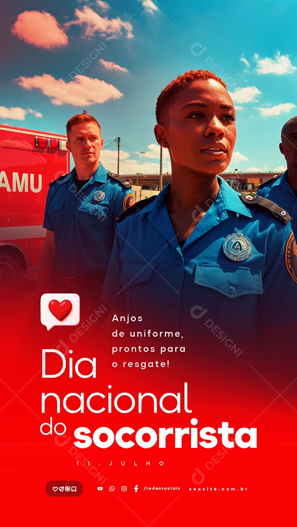 Story Dia do Socorrista 11 de Julho Social Media PSD Editável