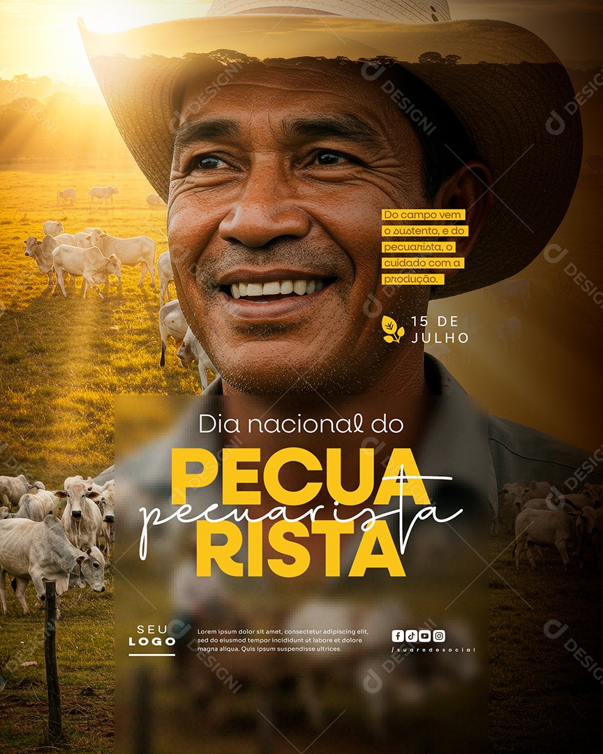 Dia do Pecuarista 15 de Julho Social Media PSD Editável