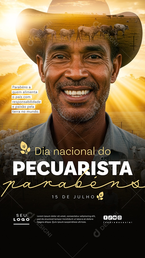 Story Dia do Pecuarista 15 de Julho Social Media PSD Editável