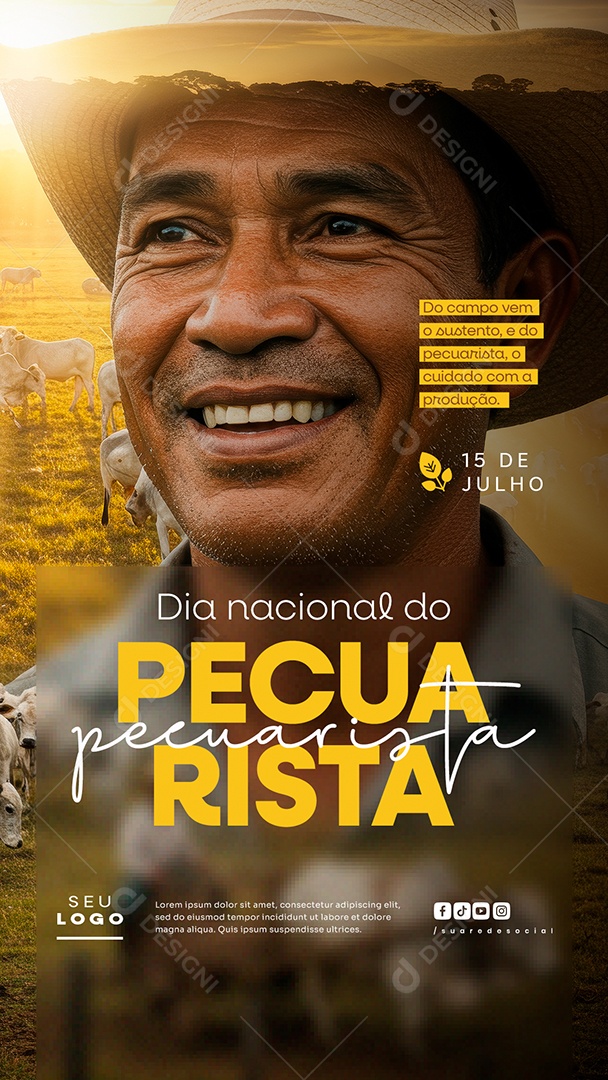 Story Dia do Pecuarista 15 de Julho Social Media PSD Editável