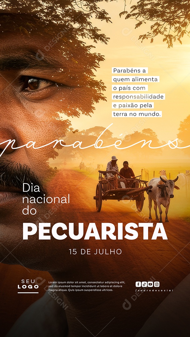 Story Dia do Pecuarista 15 de Julho Social Media PSD Editável
