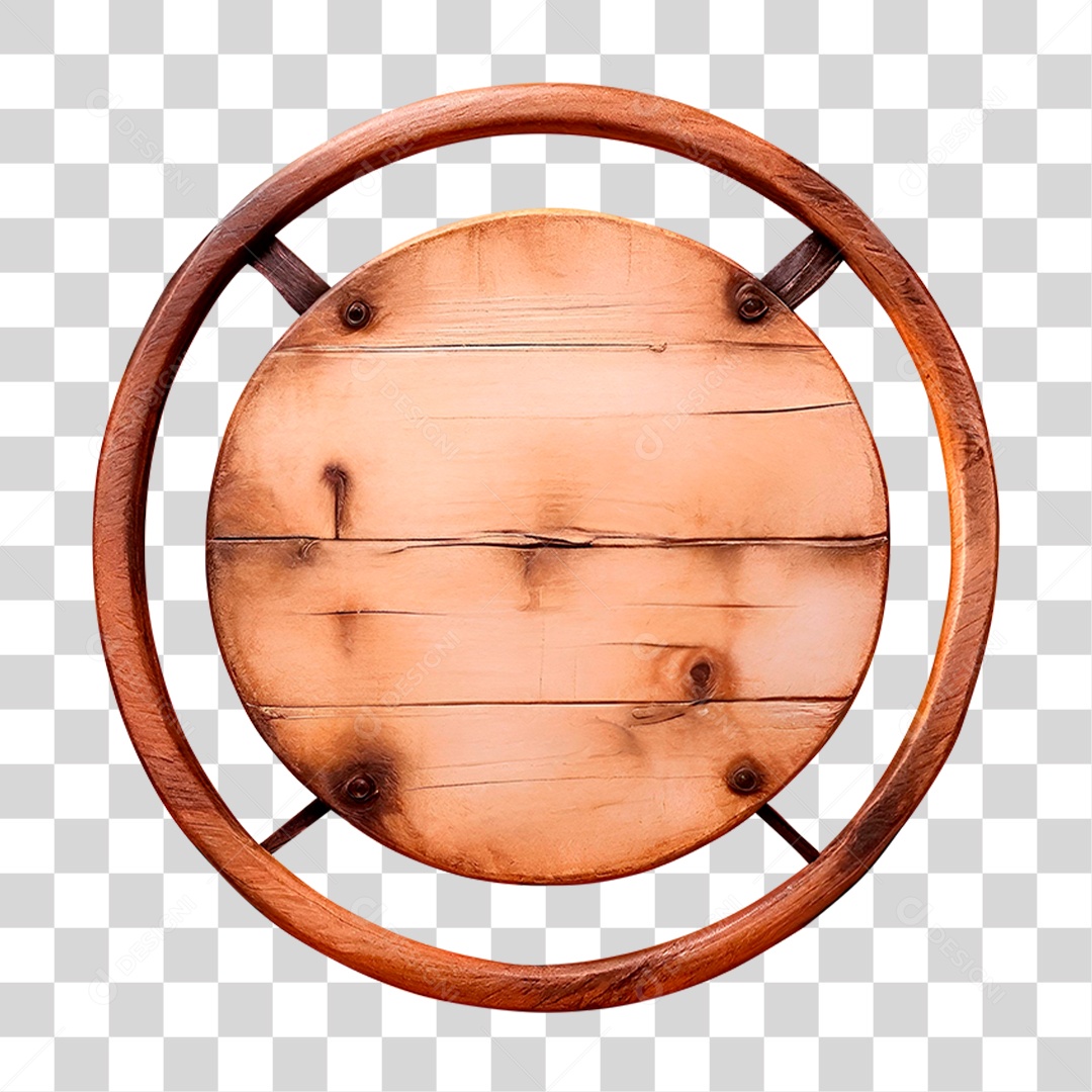 Circulo de Madeira PNG Transparente