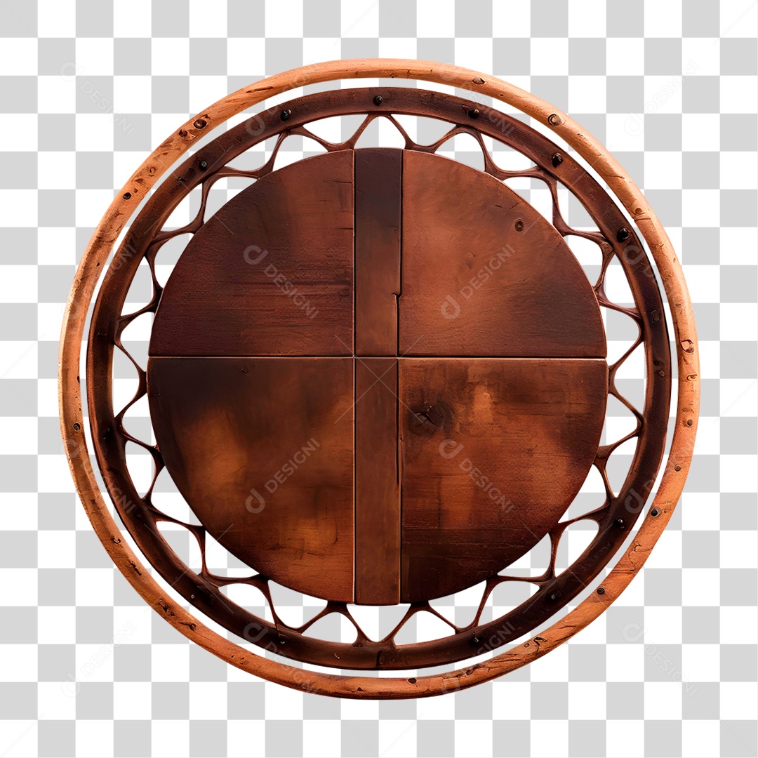 Circulo de Madeira PNG Transparente