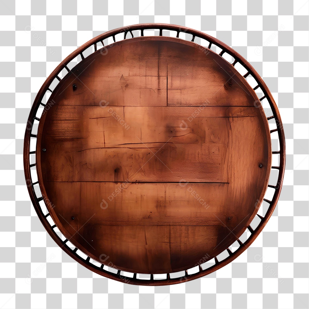 Circulo de Madeira PNG Transparente