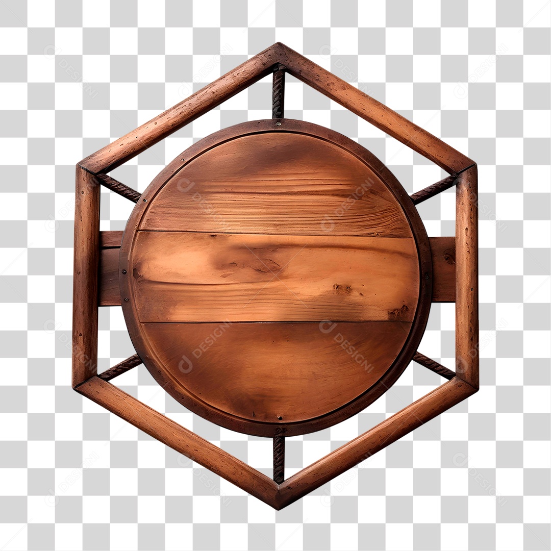 Circulo de Madeira PNG Transparente