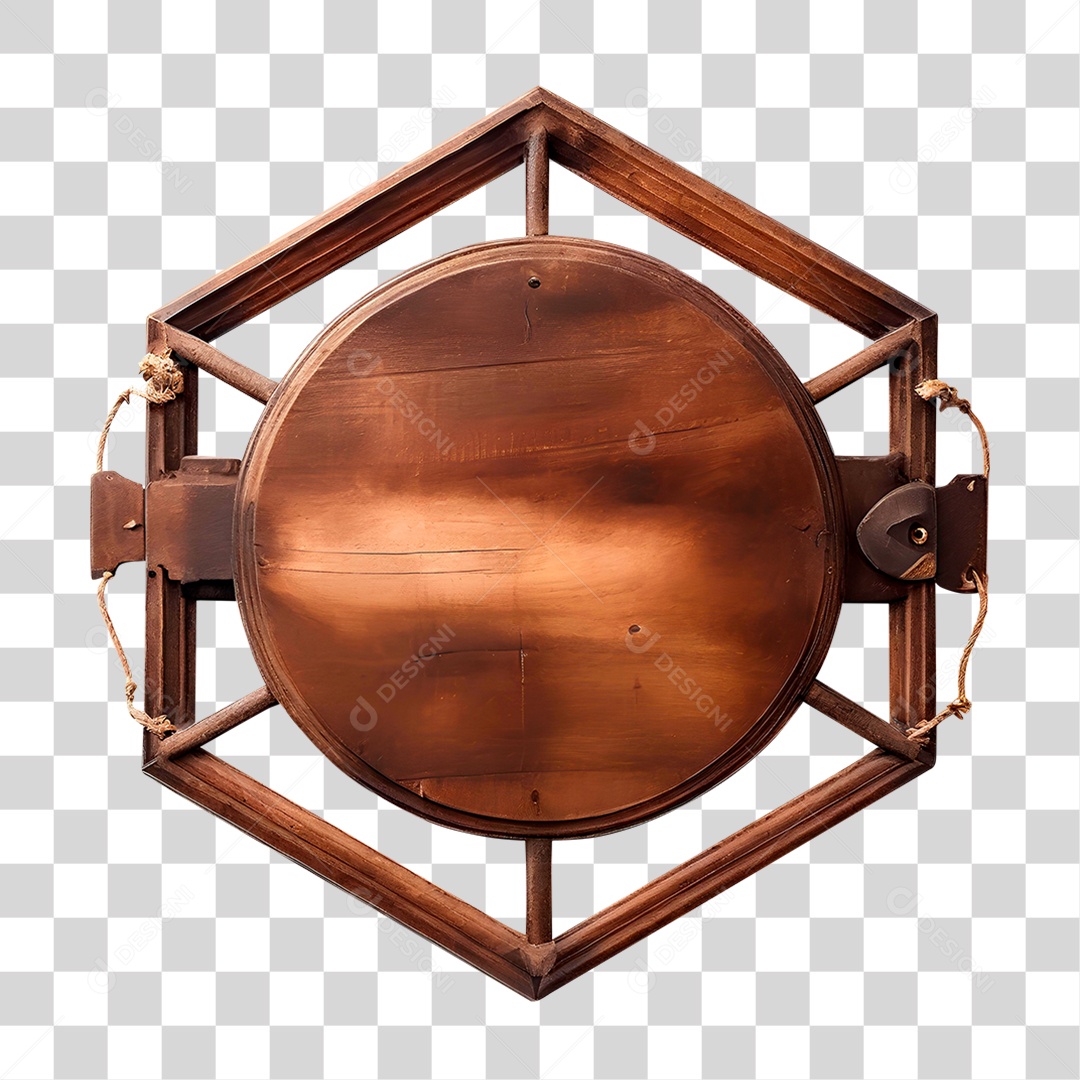 Circulo de Madeira PNG Transparente