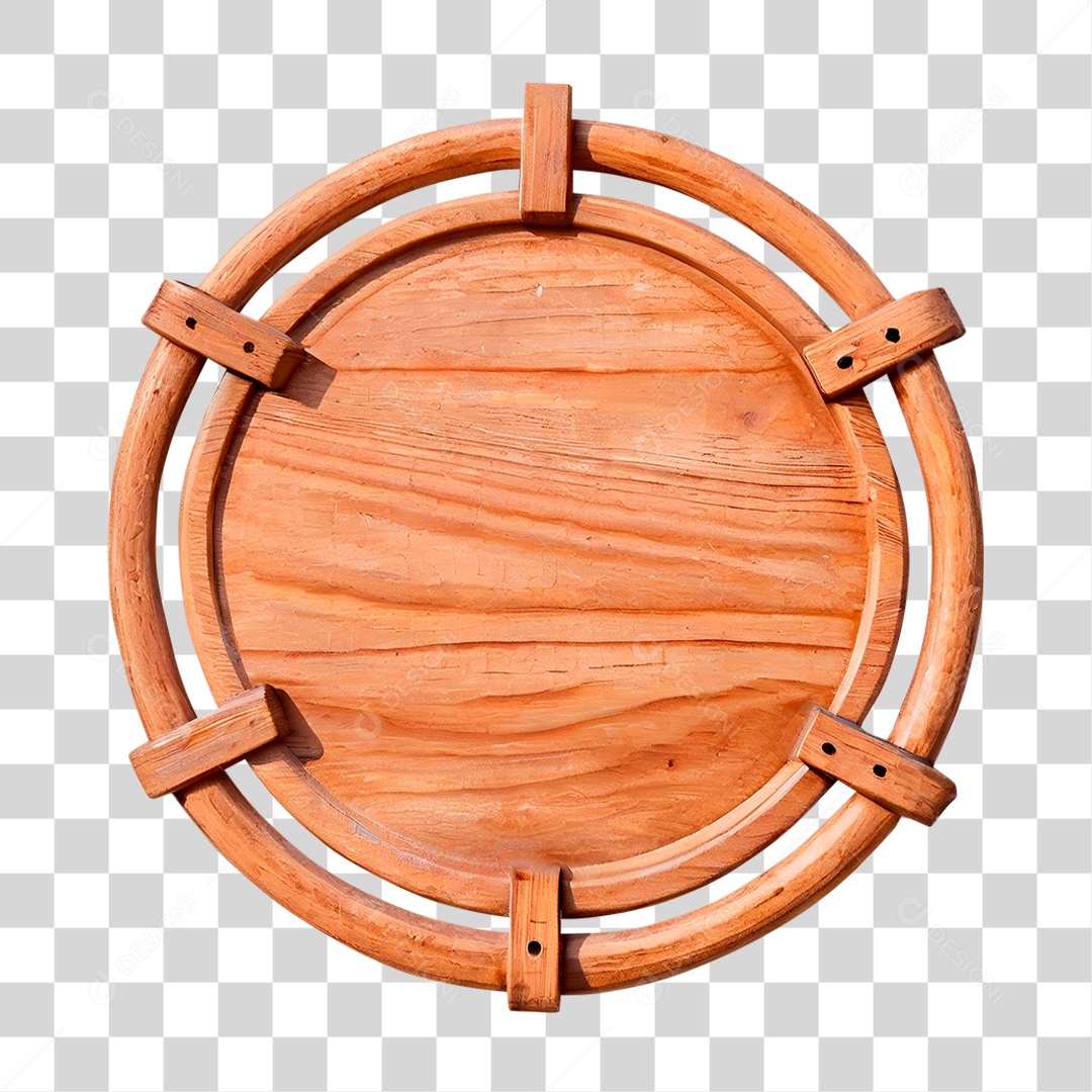 Circulo de Madeira PNG Transparente