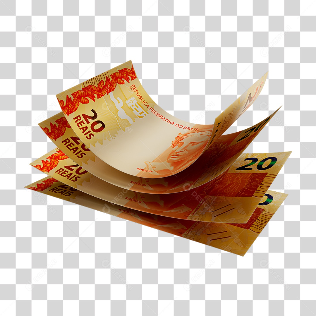 Notas de 20 Reais PNG Transparente