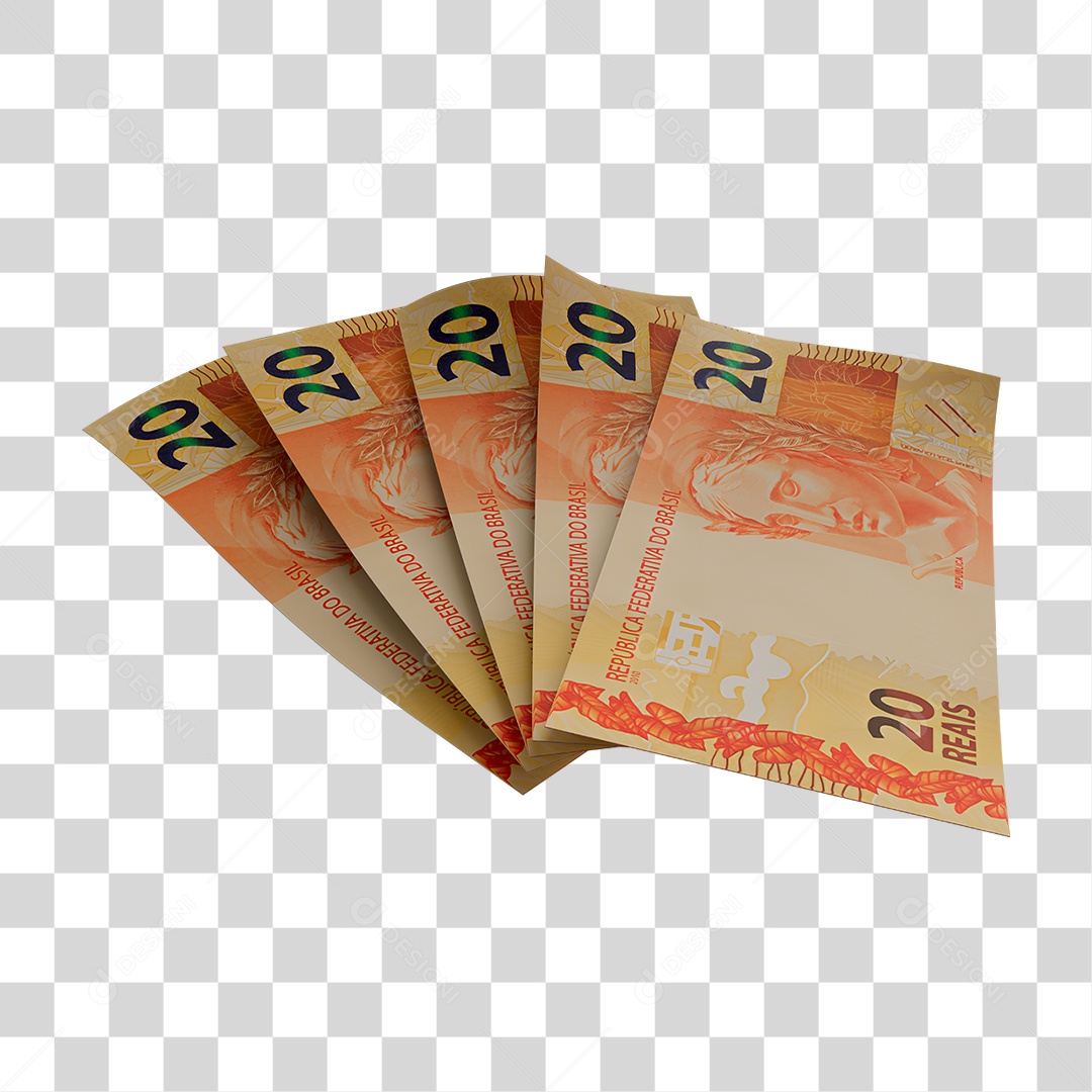 Notas de 20 Reais PNG Transparente