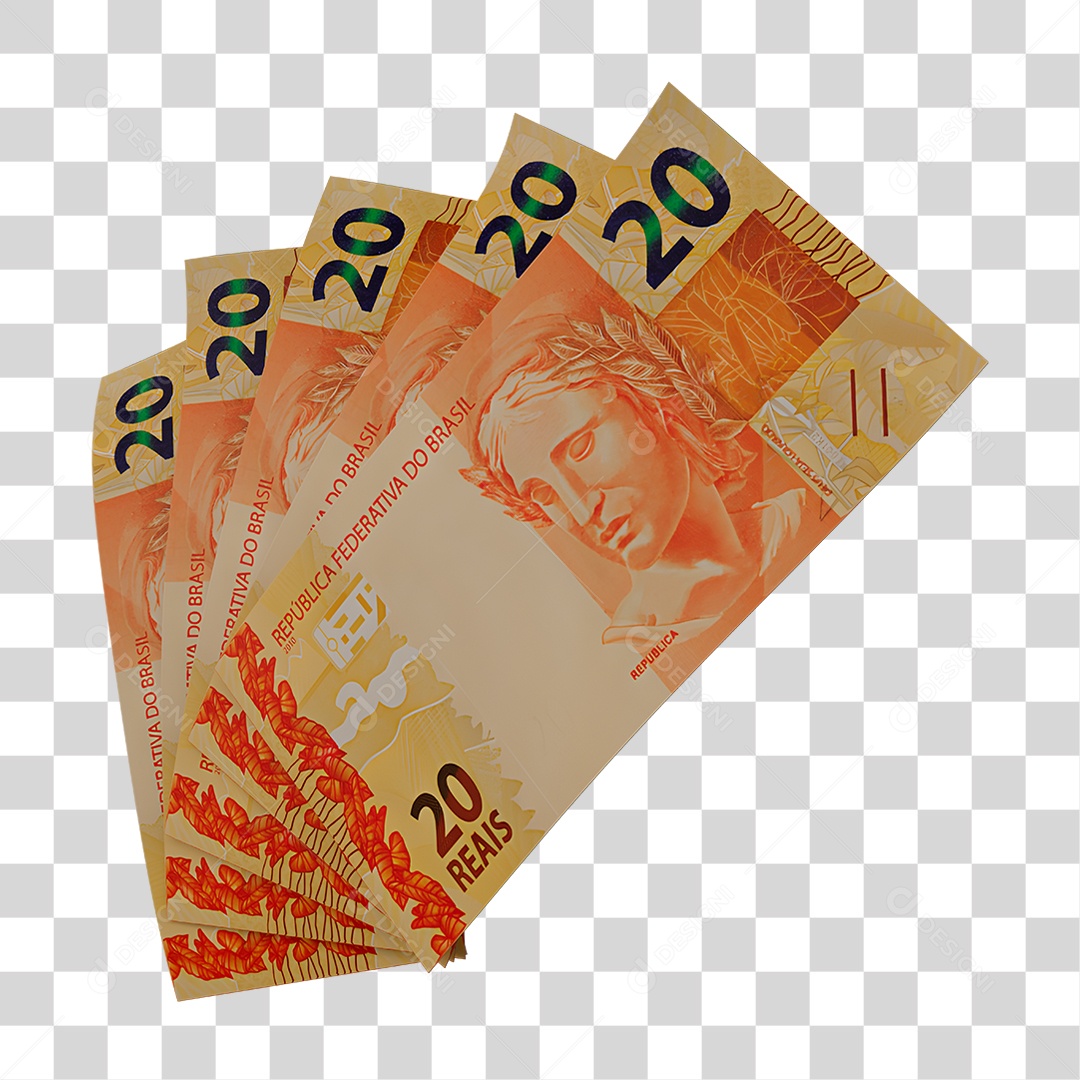 Notas de 20 Reais PNG Transparente