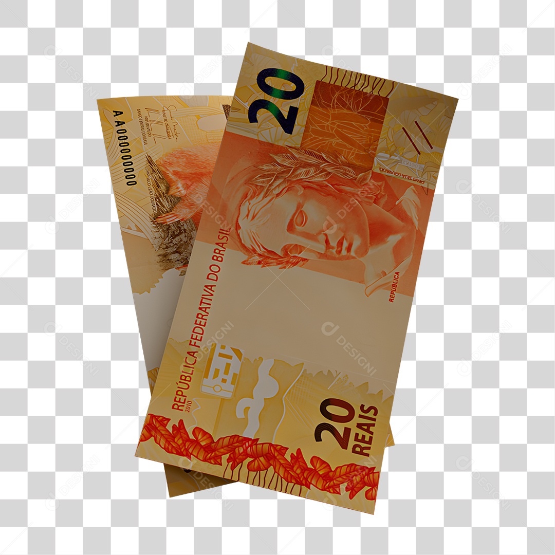 Notas de 20 Reais PNG Transparente