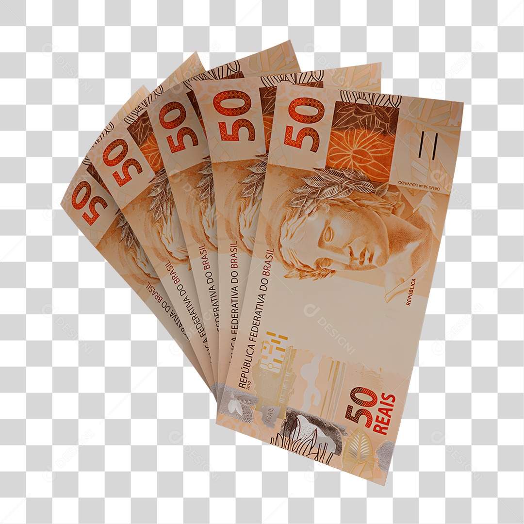 Notas de 50 Reais PNG Transparente