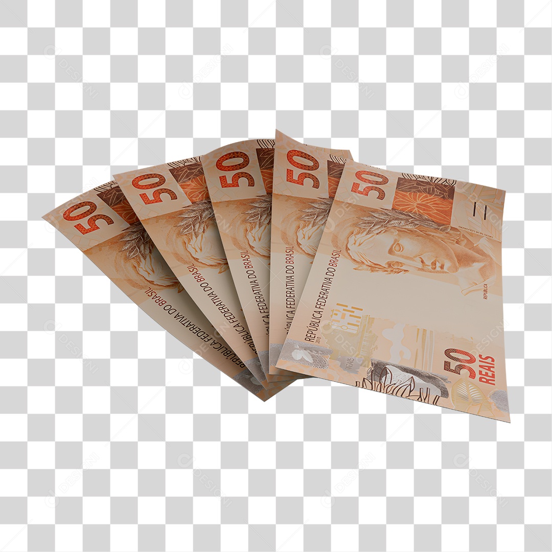 Notas de 50 Reais PNG Transparente