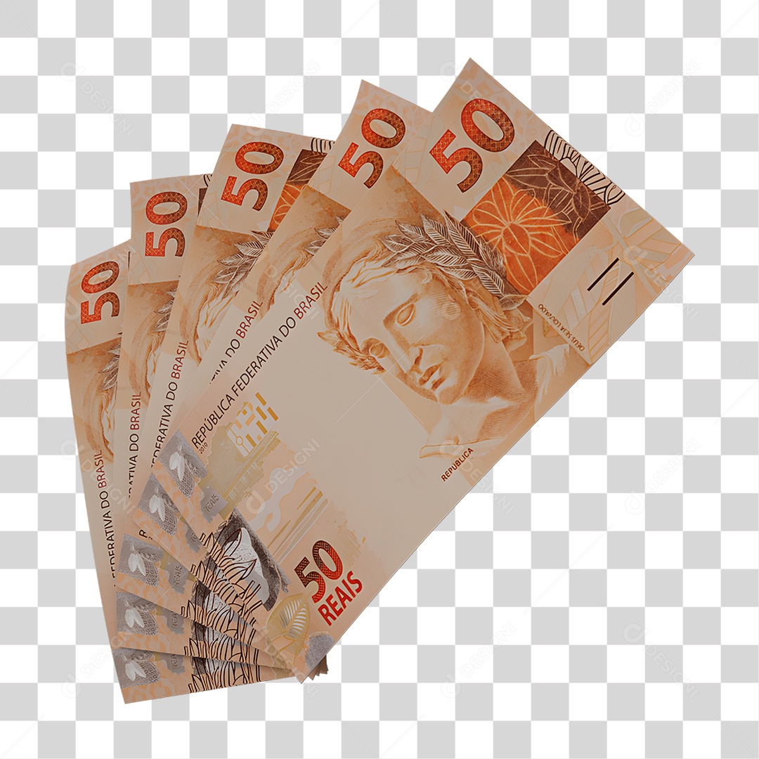 Notas de 50 Reais PNG Transparente
