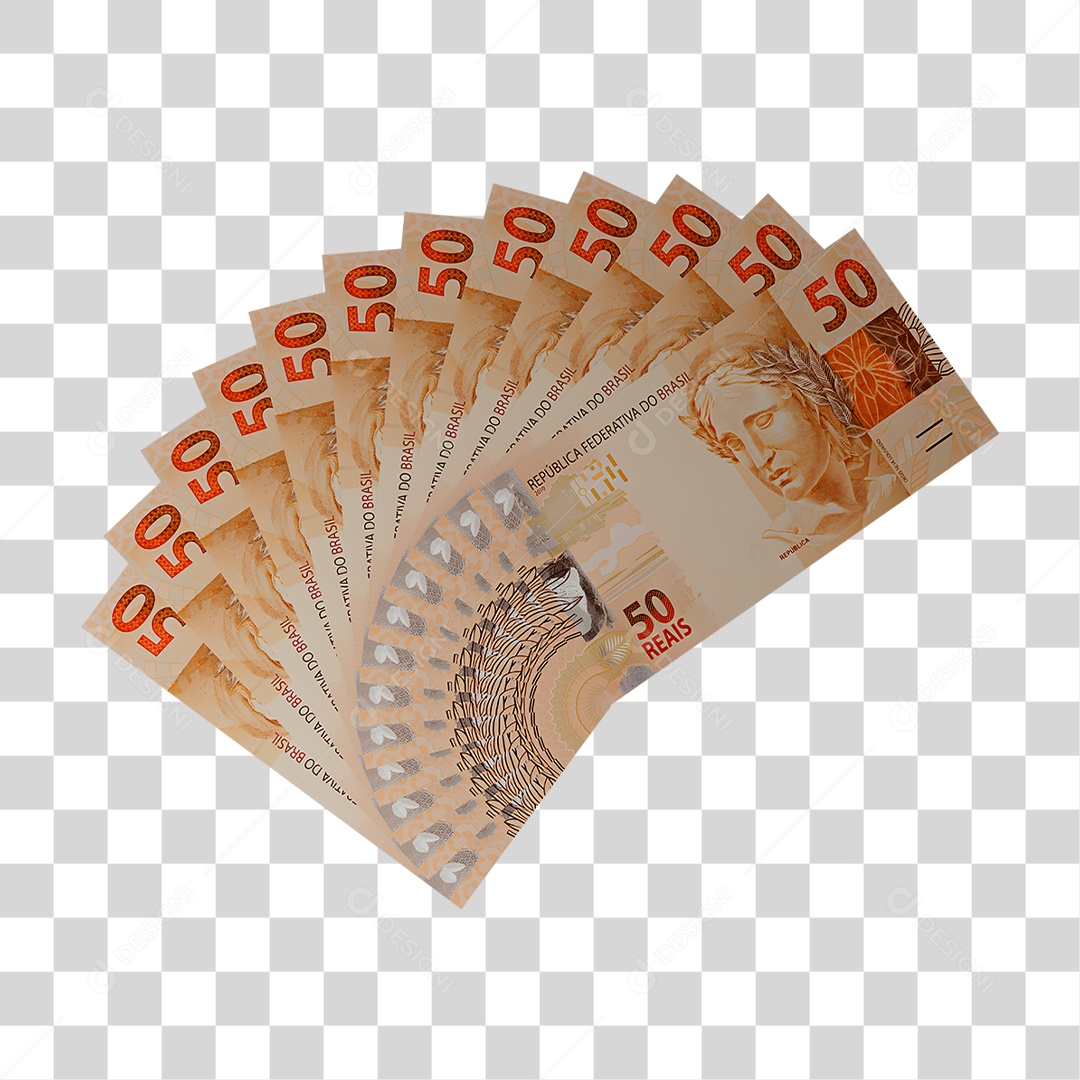 Notas de 50 Reais PNG Transparente
