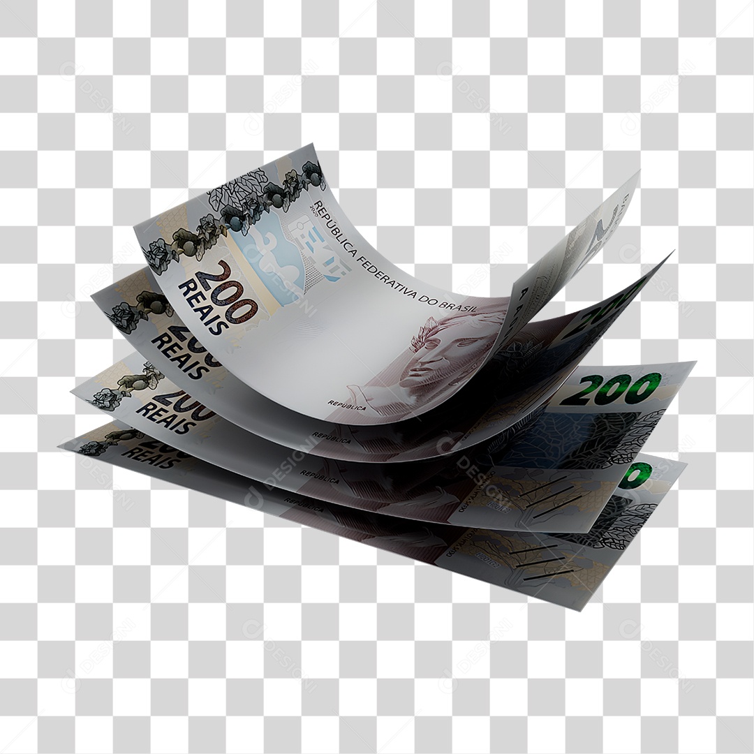 Notas de 200 Reais PNG Transparente