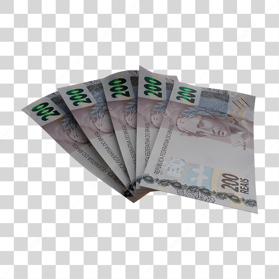 Notas de 200 Reais PNG Transparente