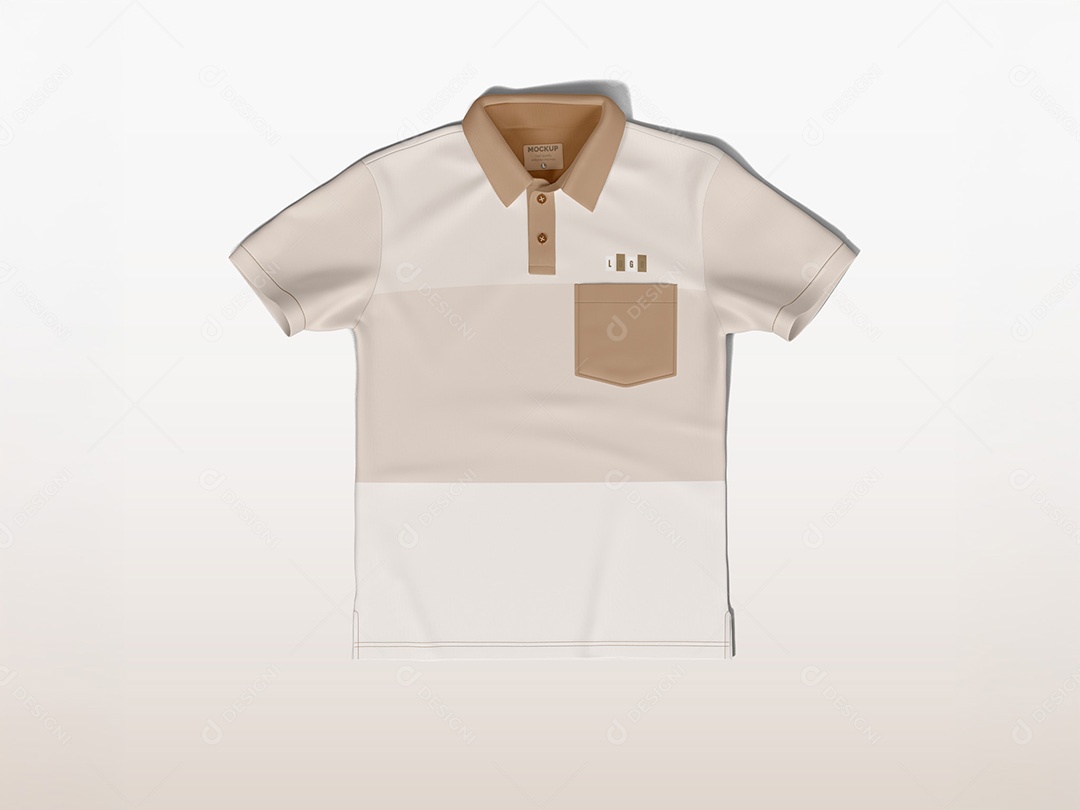 Camiseta Polo com Bolso Mockup  PSD Editável