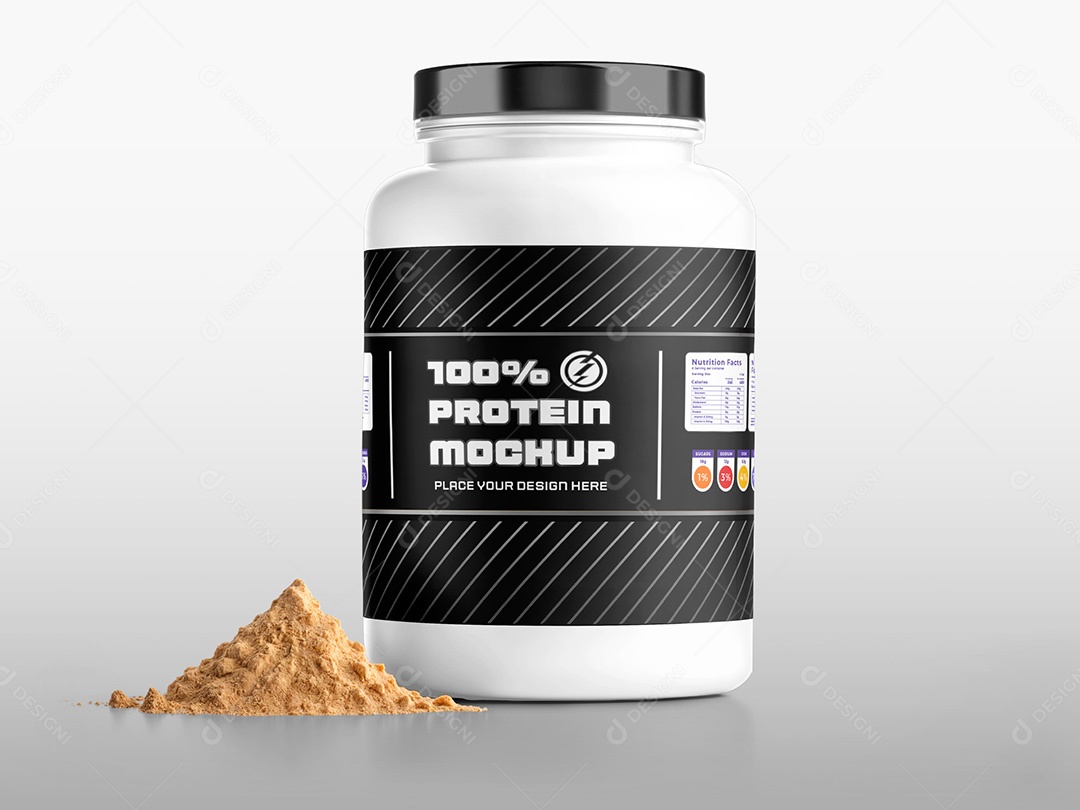 Pote de Suplemento Mockup PSD Editável