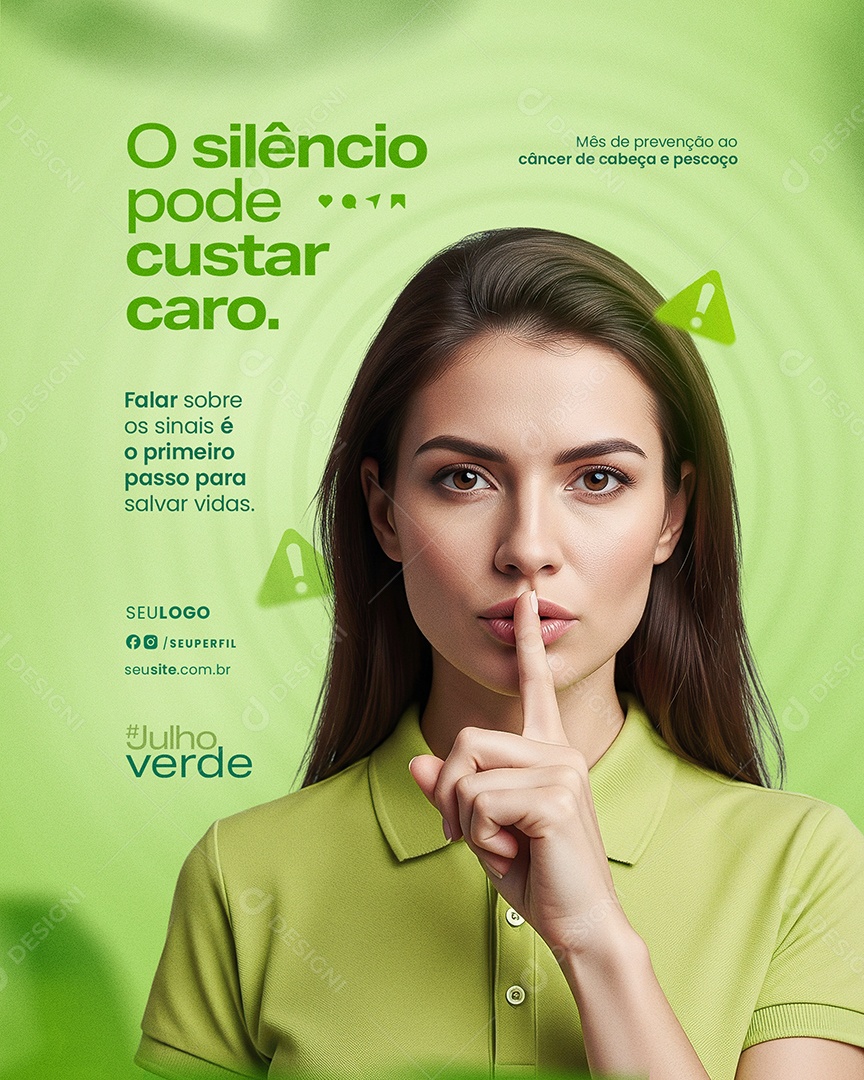 Julho Verde O Silêncio Pode Custar Caro Social Media PSD Editável