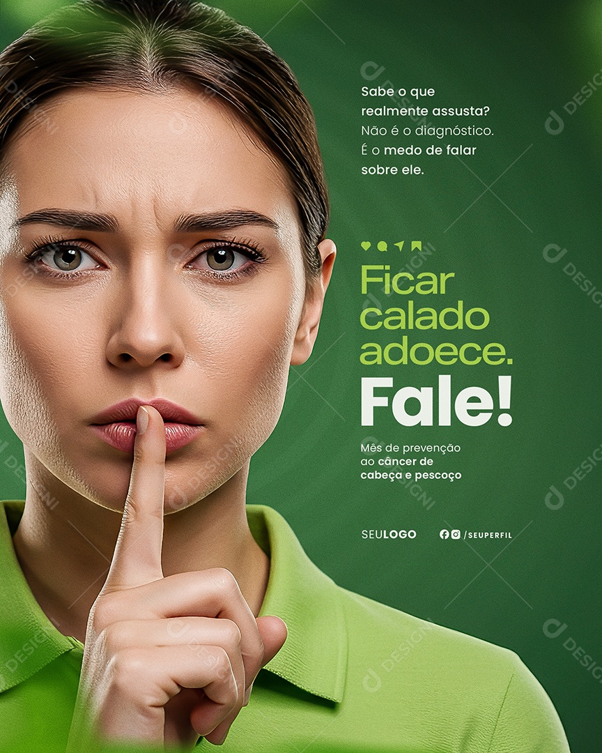 Julho Verde Ficar Calado Adoece Fale Social Media PSD Editável