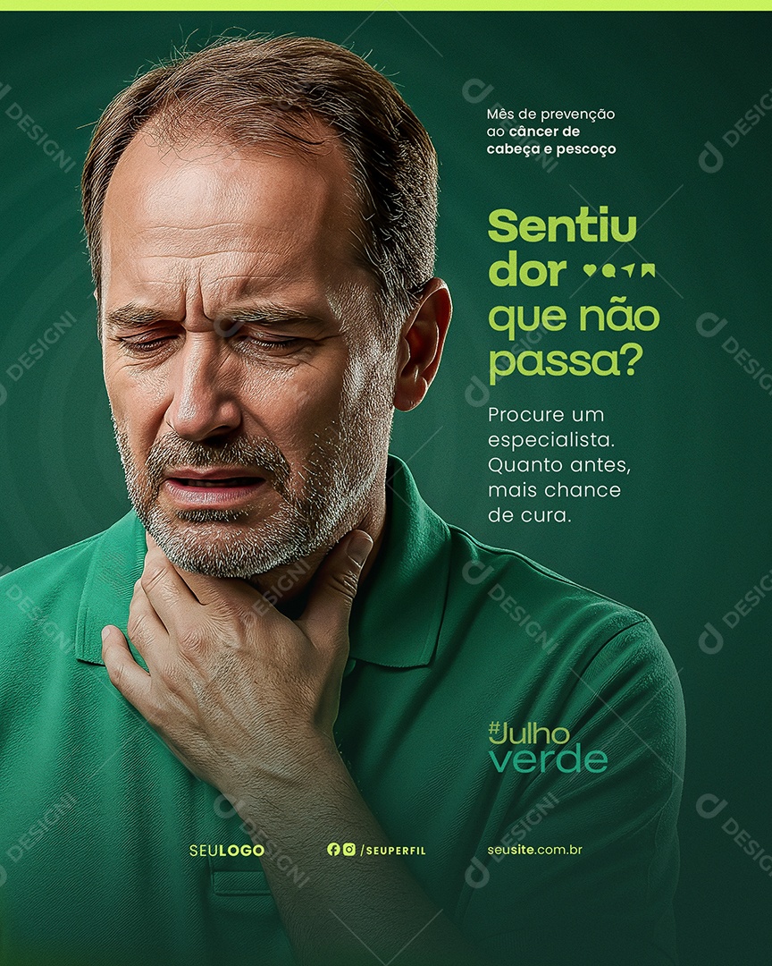 Julho Verde Sentiu Dor Que Não Passa Social Media PSD Editável