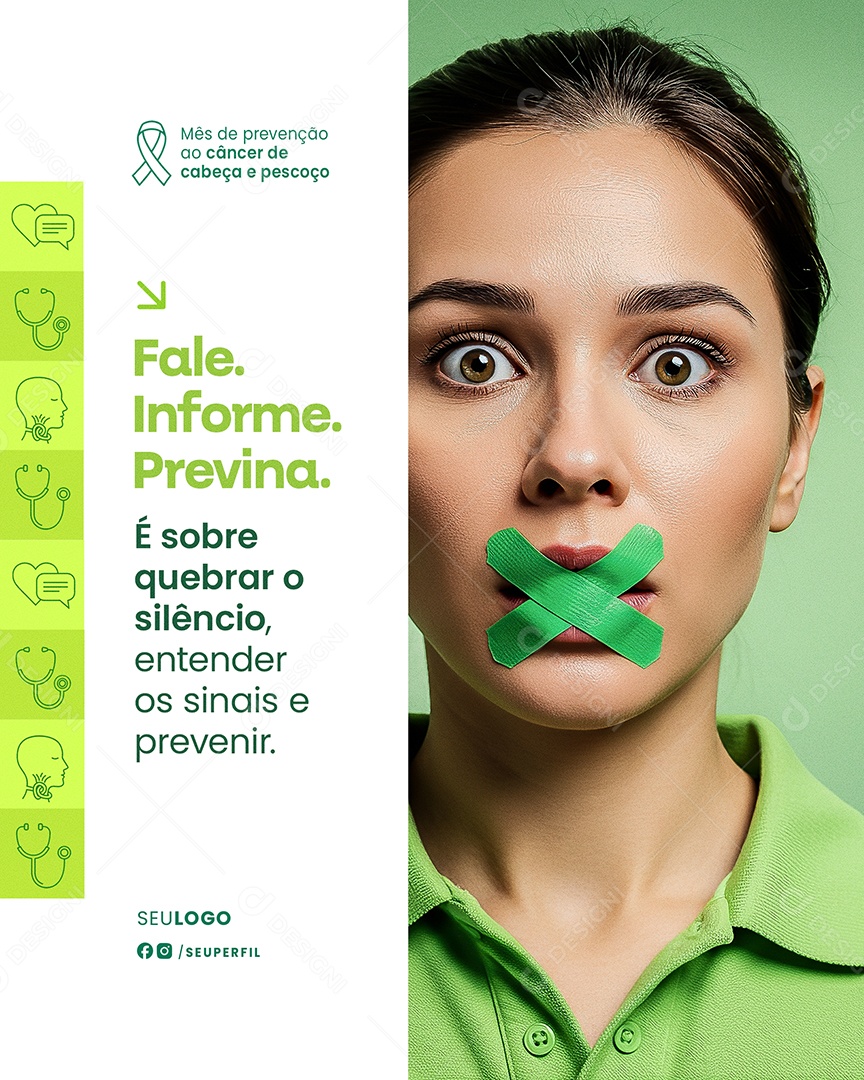 Julho Verde Fale Informe Previna Social Media PSD Editável