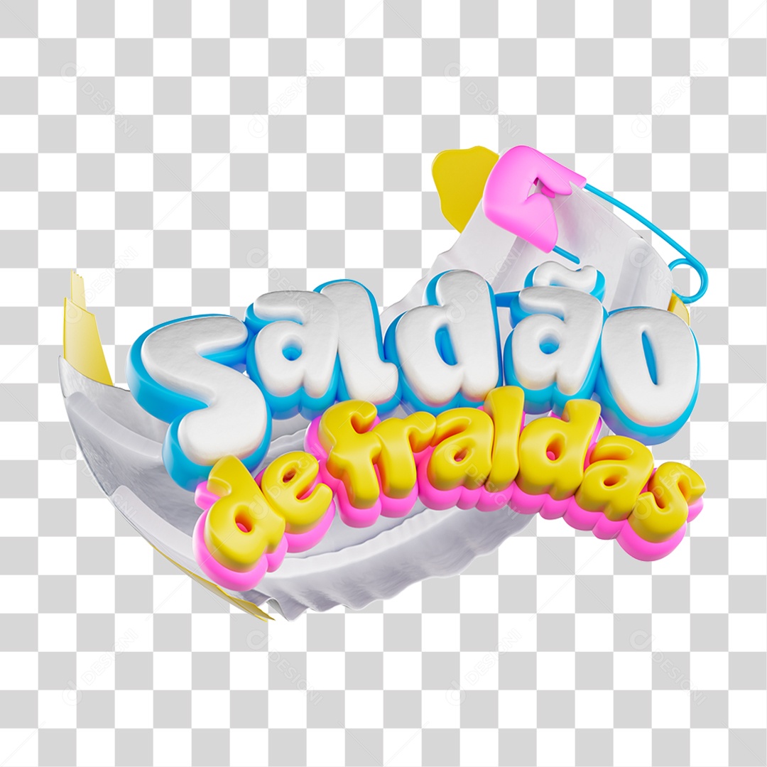 Selo 3D Saldão de Fraldas PNG Transparente