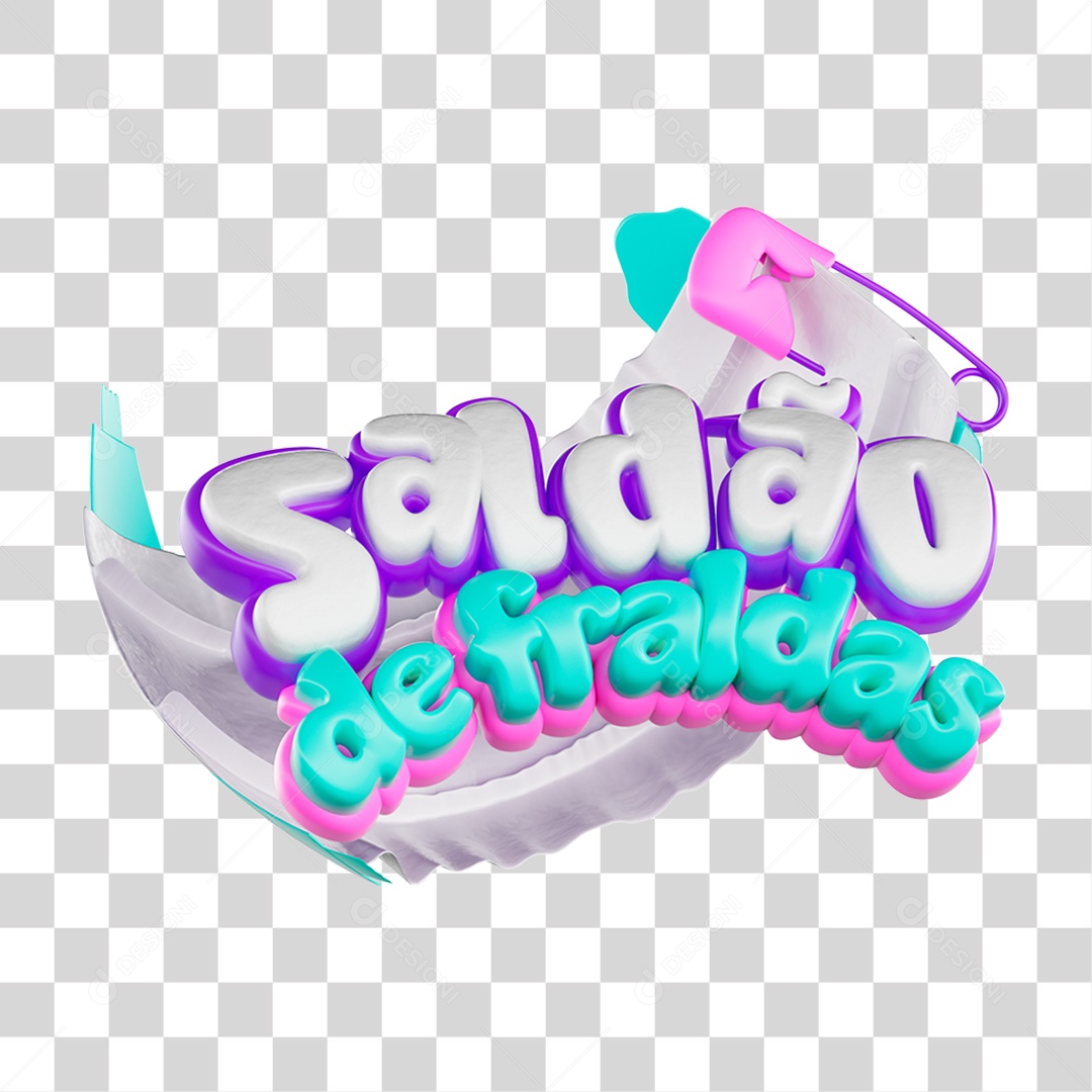 Selo 3D Saldão de Fraldas PNG Transparente
