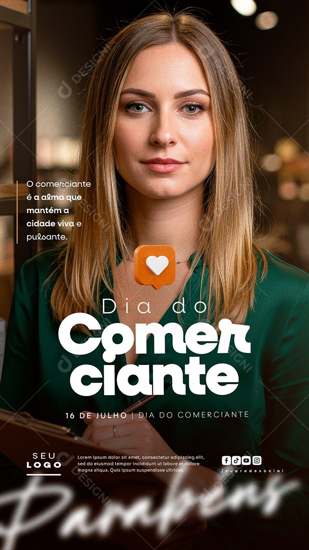 Story Dia do Comerciante 16 De Julho Social Media PSD Editável