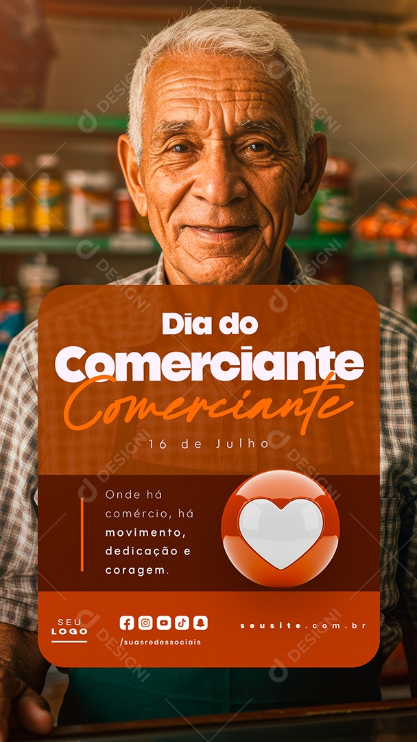 Story Dia do Comerciante 16 De Julho Social Media PSD Editável