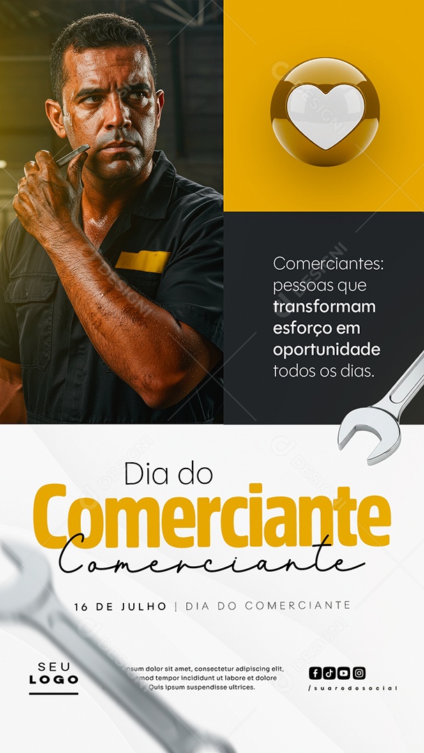 Story Dia do Comerciante 16 De Julho Social Media PSD Editável