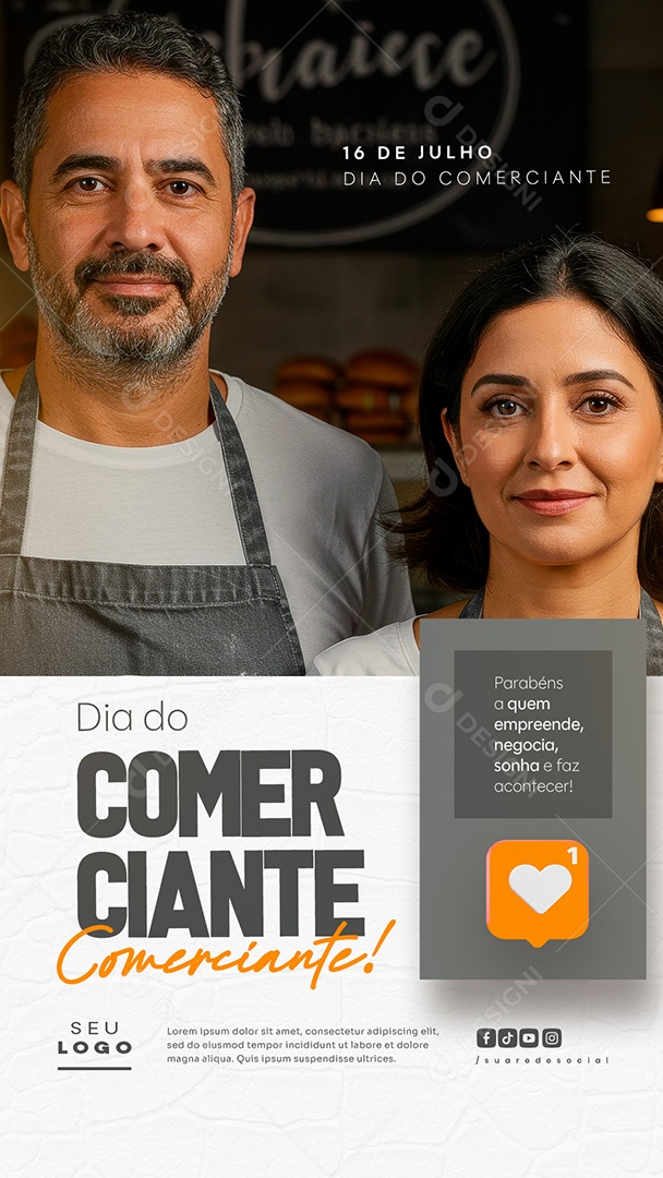 Story Dia do Comerciante 16 De Julho Social Media PSD Editável