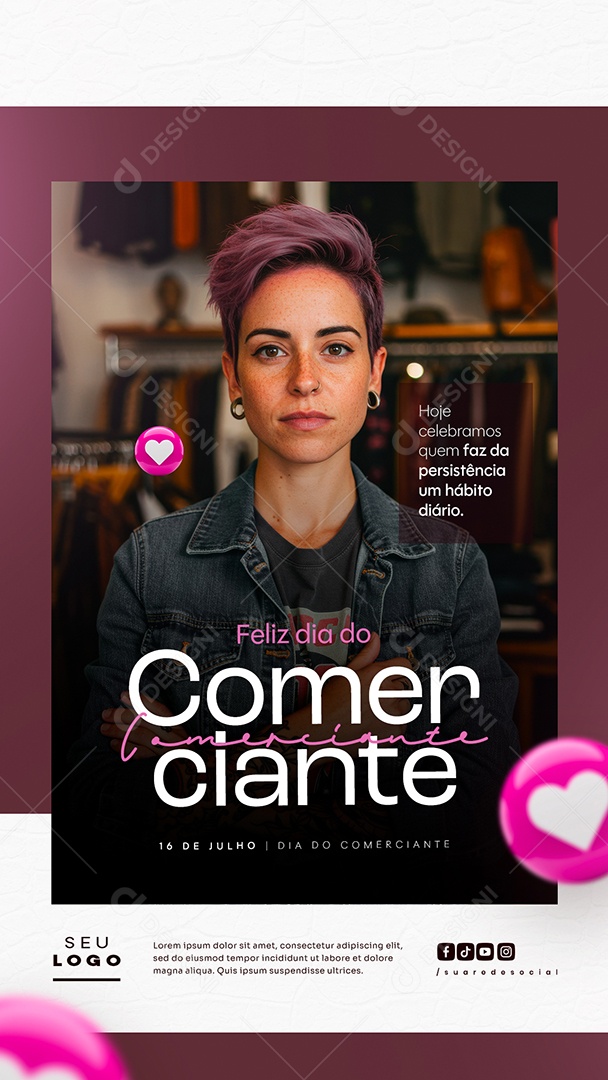 Story Dia do Comerciante 16 De Julho Social Media PSD Editável