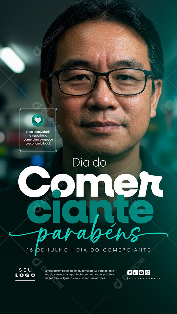 Story Dia do Comerciante 16 De Julho Social Media PSD Editável
