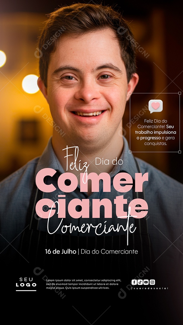 Story Dia do Comerciante 16 De Julho Social Media PSD Editável